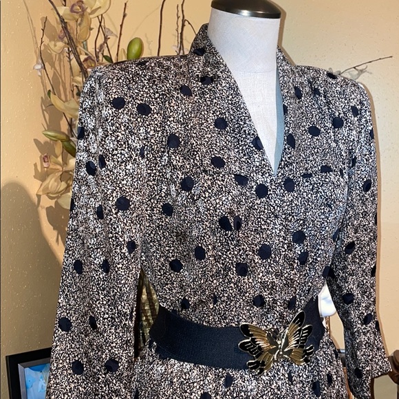 St. Gillian silk wrap print dress with dots - Picture 4 of 9